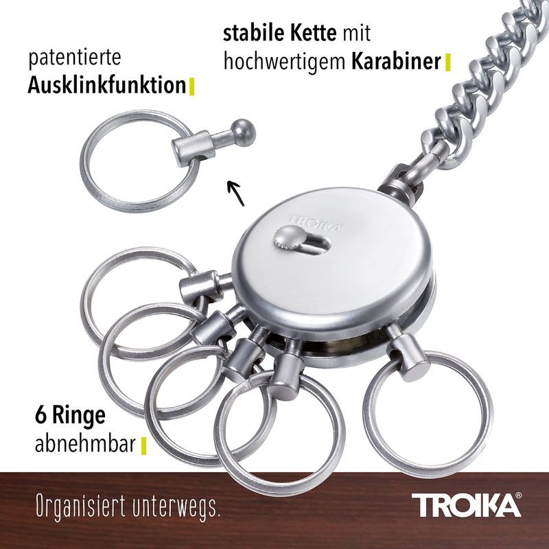 Troika Patent Chain Keyholder with 6 Rings (KR1060MA) - Image 2
